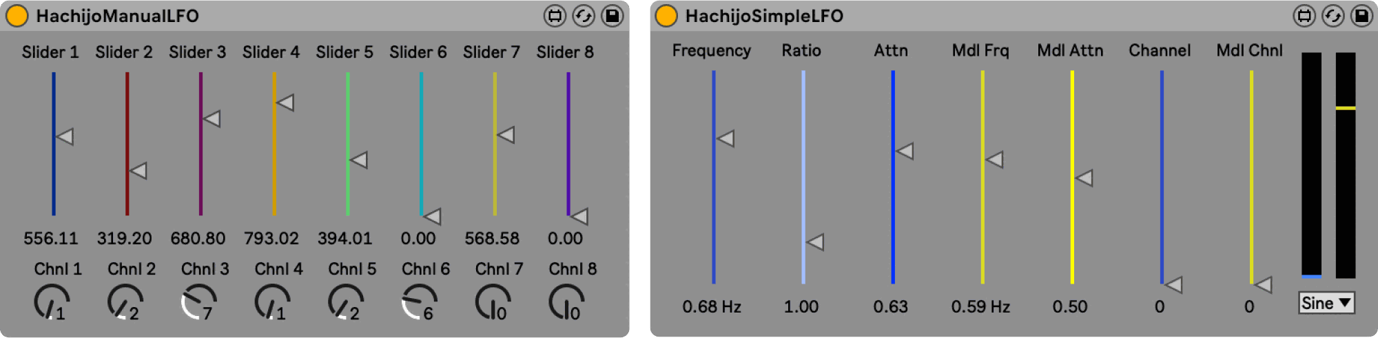 Hachijo Manual LFO and Hachijo Simple LFO
